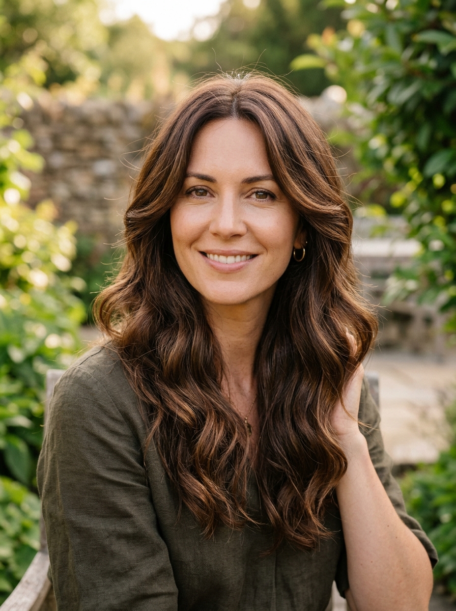 Chocolate Brown Soft Waves als Herbst Frisuren Inspiration 2026